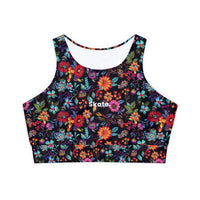 Petal Power Floral Sports Bra | NOIR |