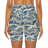 Great Wave Of Skates Biker Shorts