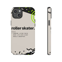 iPhone 13 Mini Tough Case with Roller Skater Definition Design.