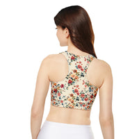 Petal Power Floral Sports Bra | CREAM |