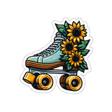 Bright sunflower design roller skates sticker, adding a touch of sunshine to your quad skating gear!