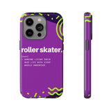 iPhone 14 Pro Max Purple Tough Protective Phone Case with Roller Skater definition design style