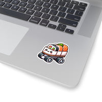 Charming chibi sushi roll quad skating sticker for roller derby fans