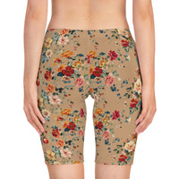 Back view of the Caramel bike shorts worn by model, emphasizing glute contouring and length.