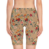 Back view of the Caramel bike shorts worn by model, emphasizing glute contouring and length.