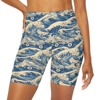 Great Wave Of Skates Biker Shorts