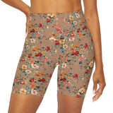 Petal Power Floral Biker Shorts |CARAMEL|