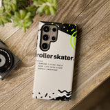 Laid Flat Samsung Galaxy S24 Ultra Plus Tough Case with Roller Skater Definition Design.