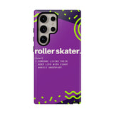 Samsung Galaxy S24 Ultra Plus Purple Tough Protective Phone Case with Roller Skater definition design style