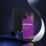 iPhone 13 Model Purple Tough Protective Phone Case with Roller Skater definition design style