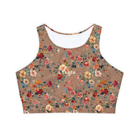 Petal Power Floral Sports Bra |CARAMEL|