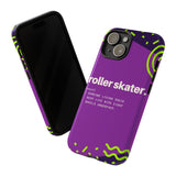 iPhone 13 Purple Tough Protective Phone Case with Roller Skater definition design style