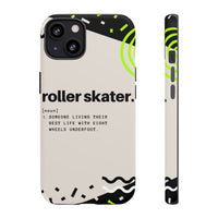 iPhone 15 Pro Tough Case with Roller Skater Definition Design.