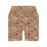 Petal Power Floral Biker Shorts |CARAMEL|