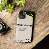 Laid Flat iPhone Tough Case with Roller Skater Definition Design.