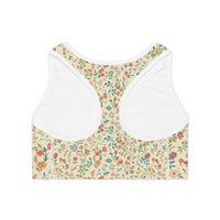 Back view of Blossom flower design sports bra