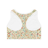 Back view of Blossom flower design sports bra