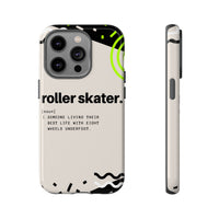 iPhone 14 Pro Tough Case with Roller Skater Definition Design.