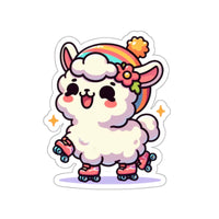 Chibi llama in Roller Skates Sticker