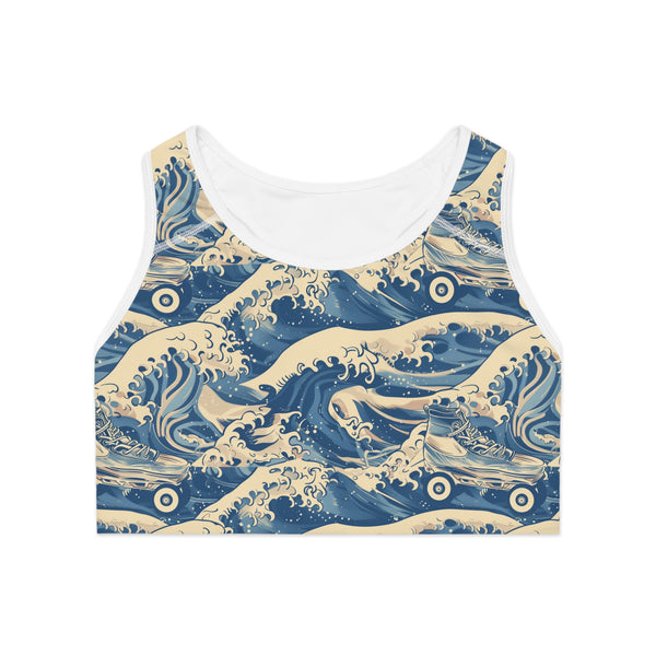 Great Wave of Skates Sports Bra