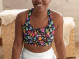 Petal Power Floral Sports Bra | NOIR |