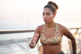 Petal Power Floral Sports Bra |CARAMEL|