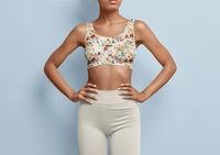 Petal Power Floral Sports Bra | CREAM |