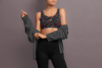 Blossom Babe Floral Padded Sports Bra | MIDNIGHT |