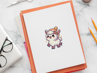 Chibi llama in Roller Skates Sticker