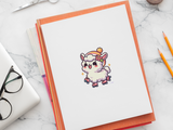 Chibi llama in Roller Skates Sticker
