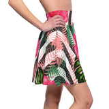 Floral Stripes High Waisted Skater Skirt